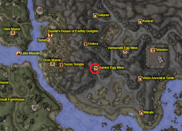 Inanius Egg Mine Map Location
